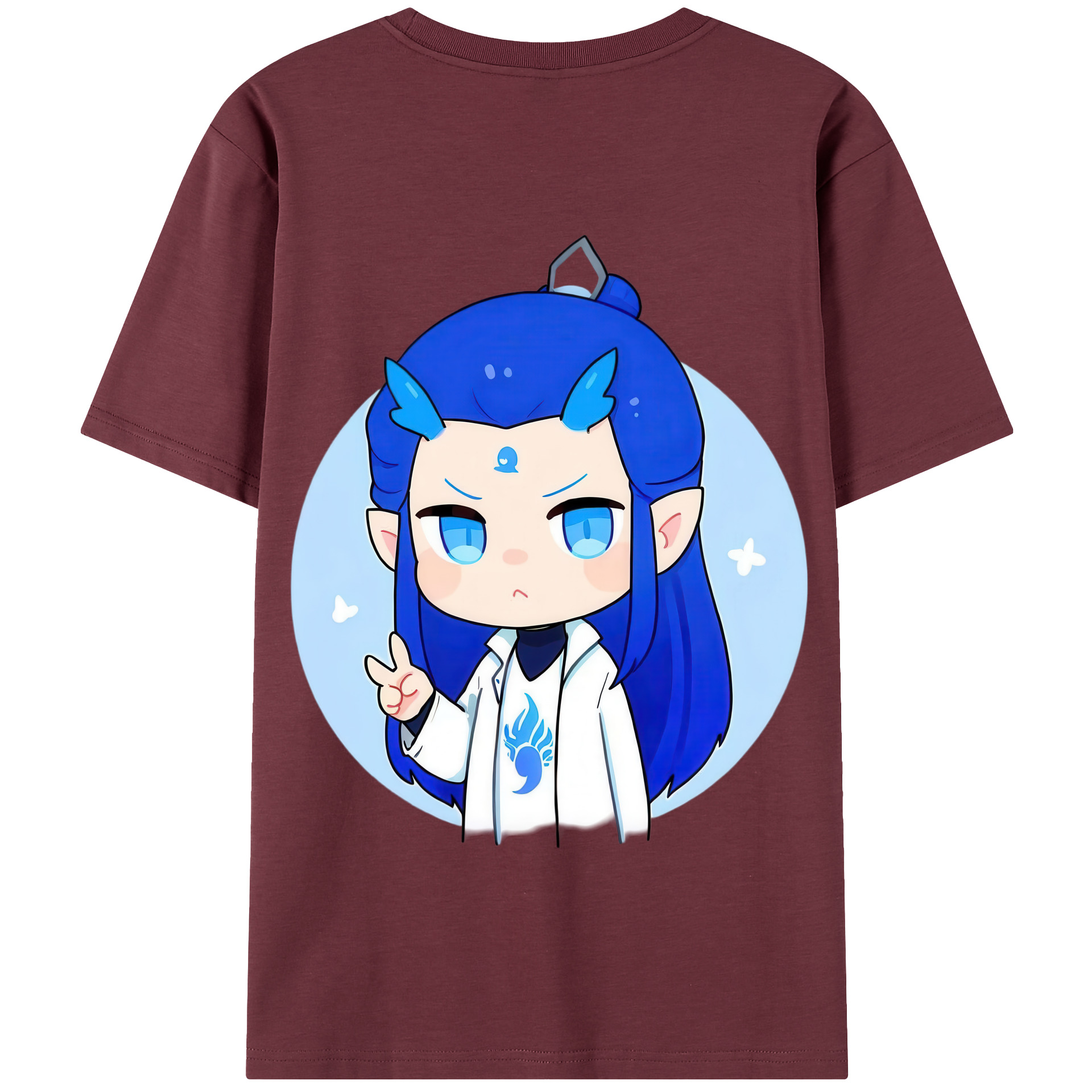 （画像用） Ne Zha 2 ナタ 魔童の大暴れ 綿100％半袖Tシャツ（背面プリント）